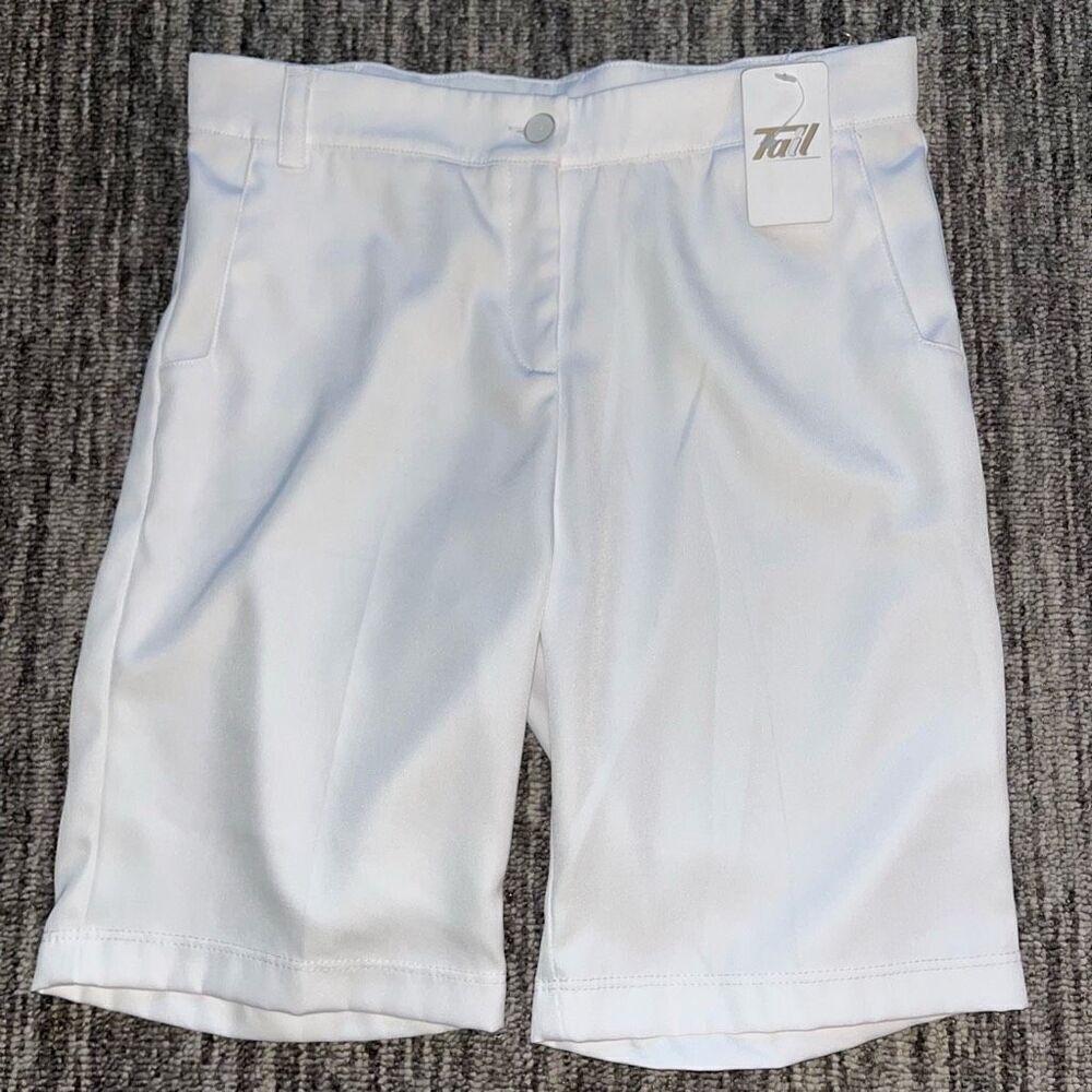 Tail Kids Size 11/12‎ Activewear Classic Bermuda Golf  Shorts White Stretch NWT